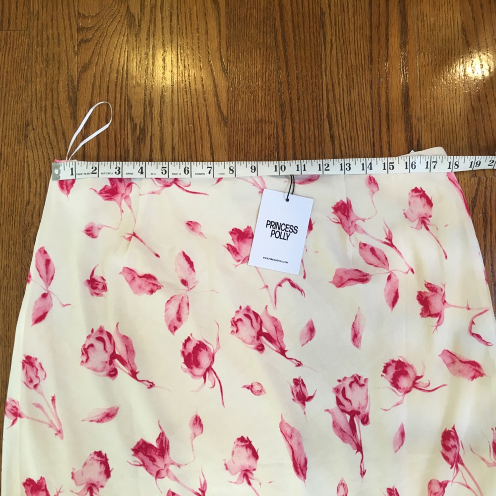 Princess Polly Mangoes Floral Print Cream Pink Maxi Long Skirt - Picture 10 of 12